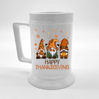 Happy Thanksgiving Gnome Squad Beer Stein