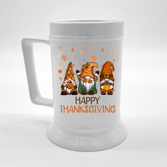 Happy Thanksgiving Gnome Squad Beer Stein