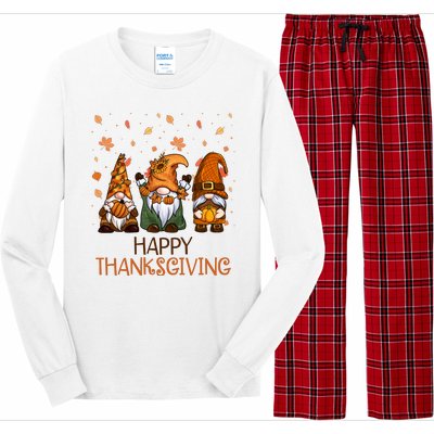 Happy Thanksgiving Gnome Squad Long Sleeve Pajama Set