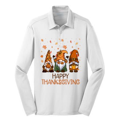 Happy Thanksgiving Gnome Squad Silk Touch Performance Long Sleeve Polo