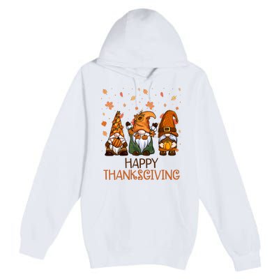 Happy Thanksgiving Gnome Squad Premium Pullover Hoodie