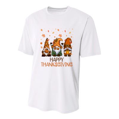 Happy Thanksgiving Gnome Squad Youth Performance Sprint T-Shirt