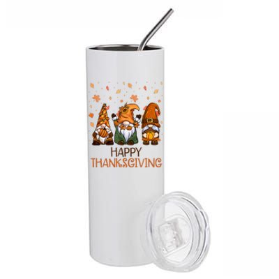 Happy Thanksgiving Gnome Squad Stainless Steel Tumbler