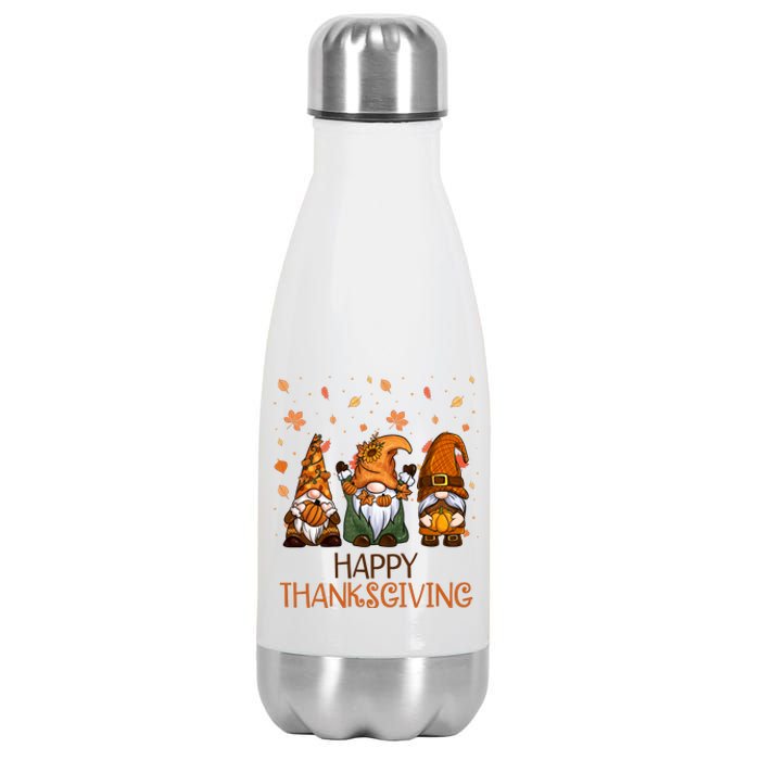 Happy Thanksgiving Gnome Squad Stainless Steel Insulated Water Bottle