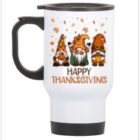 Happy Thanksgiving Gnome Squad Stainless Steel Travel Mug