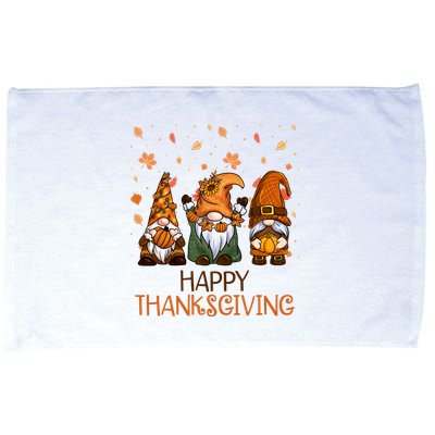 Happy Thanksgiving Gnome Squad Microfiber Hand Towel
