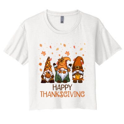 Happy Thanksgiving Gnome Squad Crop Top