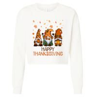 Happy Thanksgiving Gnome Squad Cropped Pullover Crew