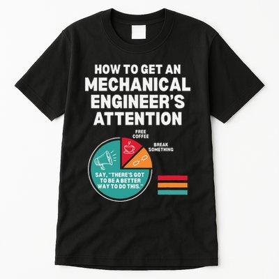 How To Get Engineers Attention Funny Mechanical Engineering Tall T-Shirt