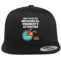 How To Get Engineers Attention Funny Mechanical Engineering Flat Bill Trucker Hat