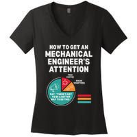 How To Get Engineers Attention Funny Mechanical Engineering Women's V-Neck T-Shirt
