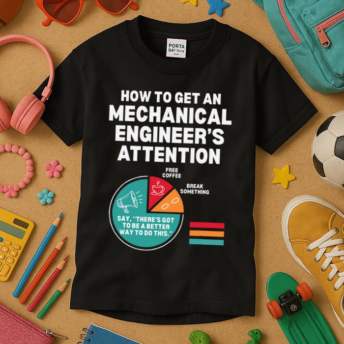How To Get Engineers Attention Funny Mechanical Engineering Kids T-Shirt