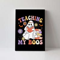 Halloween Teacher Ghost Books Reading Book Teaching My Boos Canvas