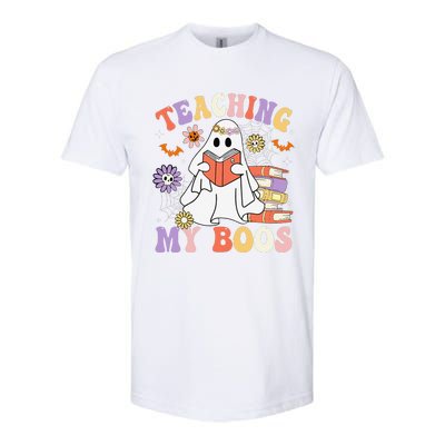 Halloween Teacher Ghost Books Reading Book Teaching My Boos Softstyle CVC T-Shirt