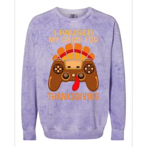 Happy Thanksgiving Gaming Fall Turkey Gamer Colorblast Crewneck Sweatshirt