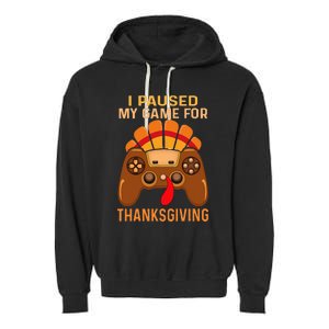 Happy Thanksgiving Gaming Fall Turkey Gamer Garment-Dyed Fleece Hoodie