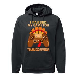 Happy Thanksgiving Gaming Fall Turkey Gamer Performance Fleece Hoodie