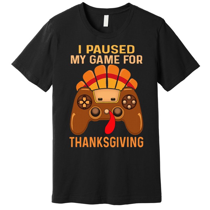 Happy Thanksgiving Gaming Fall Turkey Gamer Premium T-Shirt