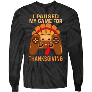 Happy Thanksgiving Gaming Fall Turkey Gamer Tie-Dye Long Sleeve Shirt