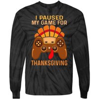 Happy Thanksgiving Gaming Fall Turkey Gamer Tie-Dye Long Sleeve Shirt