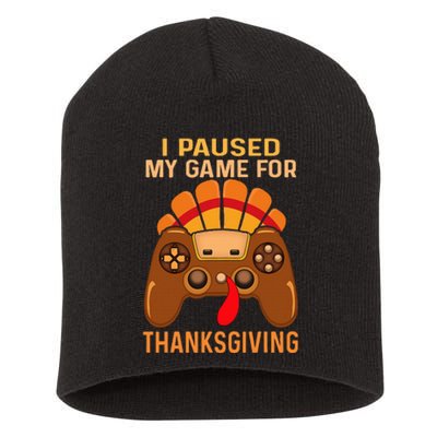 Happy Thanksgiving Gaming Fall Turkey Gamer Short Acrylic Beanie