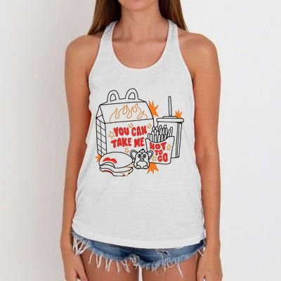 Hot To Go Cheese Burger Lipstick Women's Knotted Racerback Tank