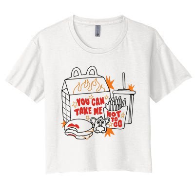 Hot To Go Cheese Burger Lipstick Women's Crop Top Tee