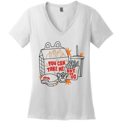 Hot To Go Cheese Burger Lipstick Women's V-Neck T-Shirt