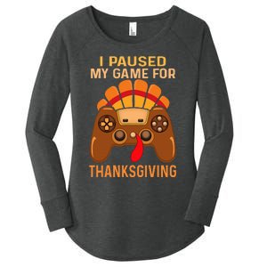 Happy Thanksgiving gaming fall Turkey gamer Women's Perfect Tri Tunic Long Sleeve Shirt