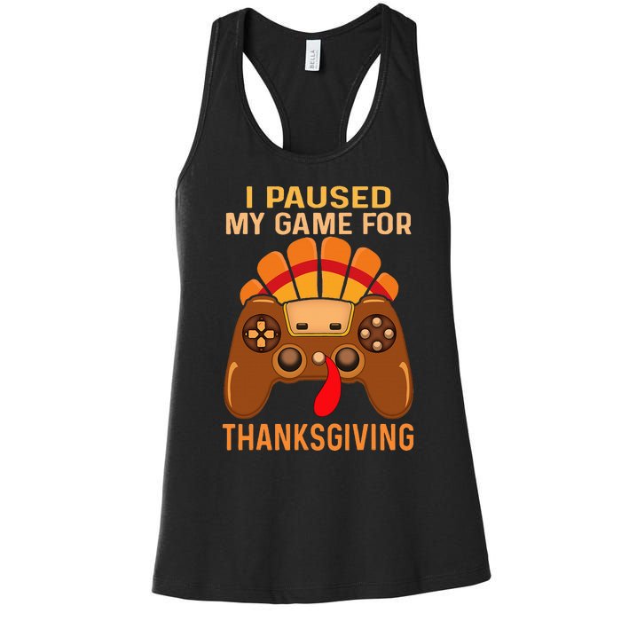 Happy Thanksgiving gaming fall Turkey gamer Women's Racerback Tank