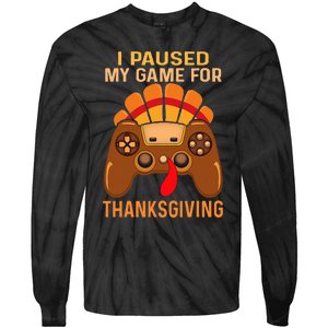 Happy Thanksgiving gaming fall Turkey gamer Tie-Dye Long Sleeve Shirt