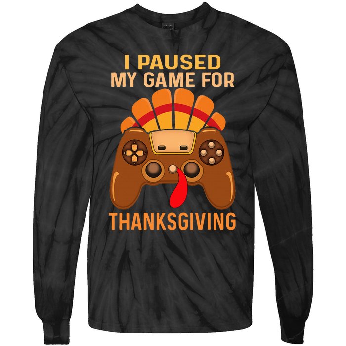 Happy Thanksgiving gaming fall Turkey gamer Tie-Dye Long Sleeve Shirt