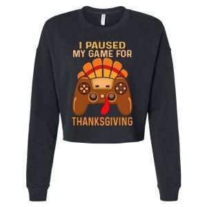 Happy Thanksgiving gaming fall Turkey gamer Cropped Pullover Crew