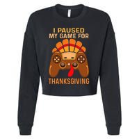 Happy Thanksgiving gaming fall Turkey gamer Cropped Pullover Crew