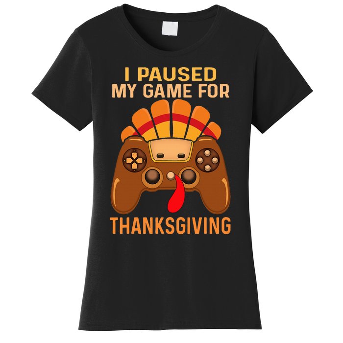 Happy Thanksgiving gaming fall Turkey gamer Women's T-Shirt