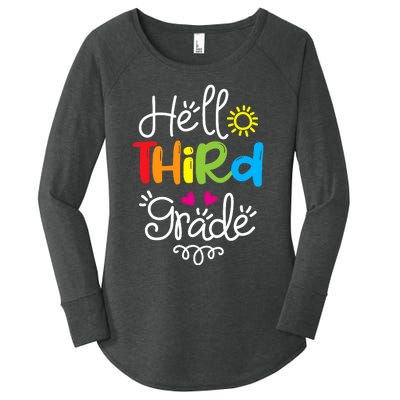 Hello Third Grade Fun 3rd Grade Back to School Gift Women's Perfect Tri Tunic Long Sleeve Shirt