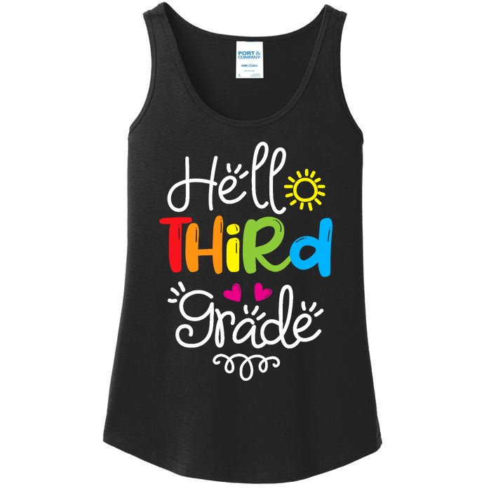 Hello Third Grade Fun 3rd Grade Back to School Gift Ladies Essential Tank