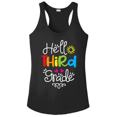 Hello Third Grade Fun 3rd Grade Back to School Gift Ladies PosiCharge Competitor Racerback Tank