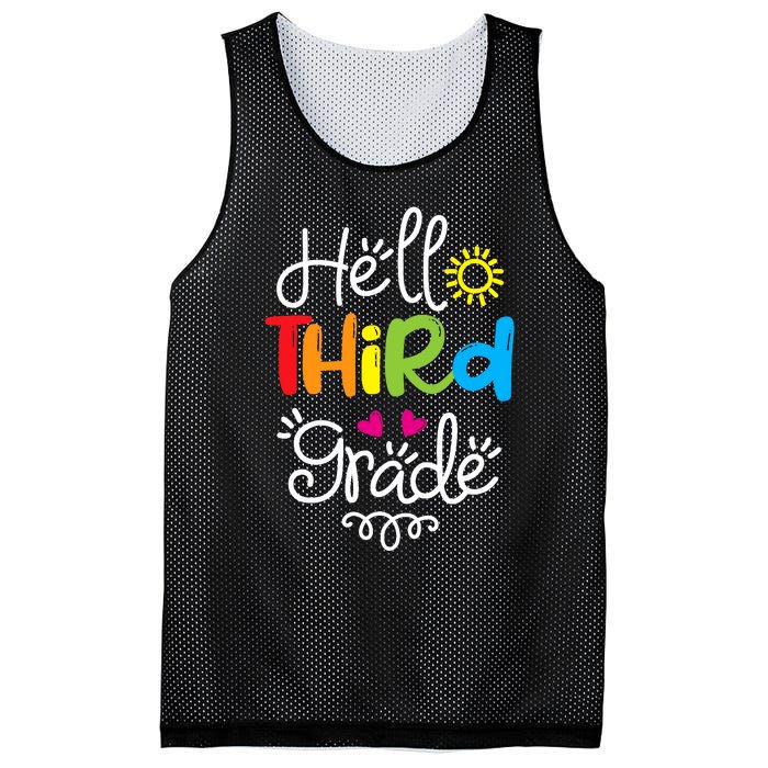 Hello Third Grade Fun 3rd Grade Back to School Gift Mesh Reversible Basketball Jersey Tank