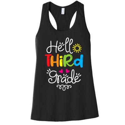 Hello Third Grade Fun 3rd Grade Back to School Gift Women's Racerback Tank