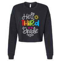 Hello Third Grade Fun 3rd Grade Back to School Gift Cropped Pullover Crew