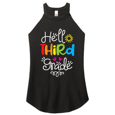 Hello Third Grade Fun 3rd Grade Back to School Gift Women's Perfect Tri Rocker Tank