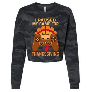 Happy Thanksgiving gaming fall Turkey gamer Cropped Pullover Crew