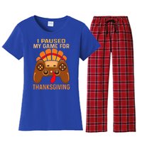 Happy Thanksgiving gaming fall Turkey gamer Women's Flannel Pajama Set