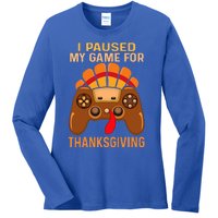 Happy Thanksgiving gaming fall Turkey gamer Ladies Long Sleeve Shirt