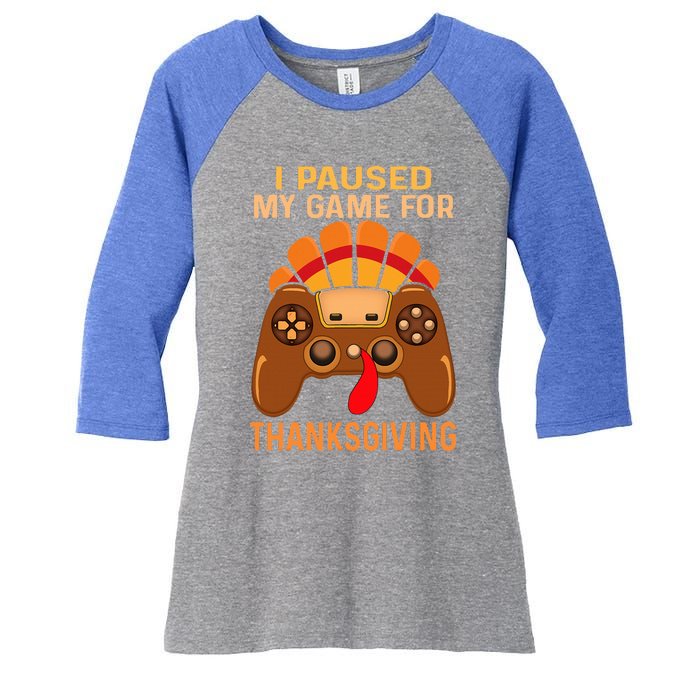 Happy Thanksgiving gaming fall Turkey gamer Women's Tri-Blend 3/4-Sleeve Raglan Shirt