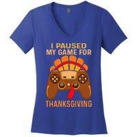 Happy Thanksgiving gaming fall Turkey gamer Women's V-Neck T-Shirt