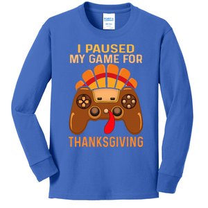 Happy Thanksgiving gaming fall Turkey gamer Kids Long Sleeve Shirt