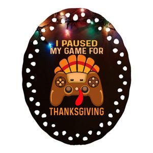 Happy Thanksgiving gaming fall Turkey gamer Ceramic Oval Ornament