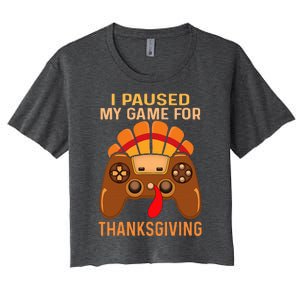 Happy Thanksgiving gaming fall Turkey gamer Women's Crop Top Tee